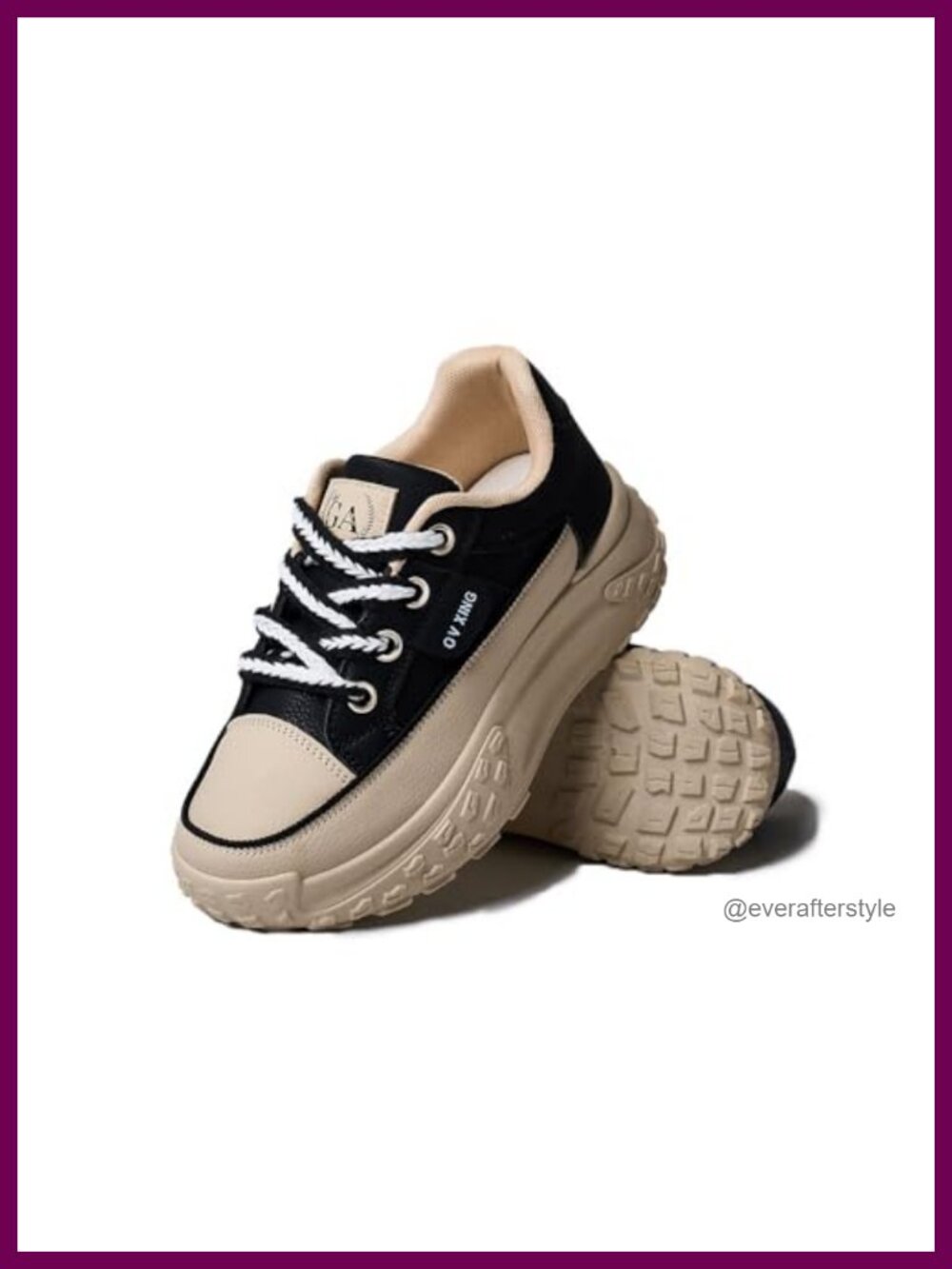 Lace Up Thick Soled Non Slip Athletic Sneakers Women Chunky Platform